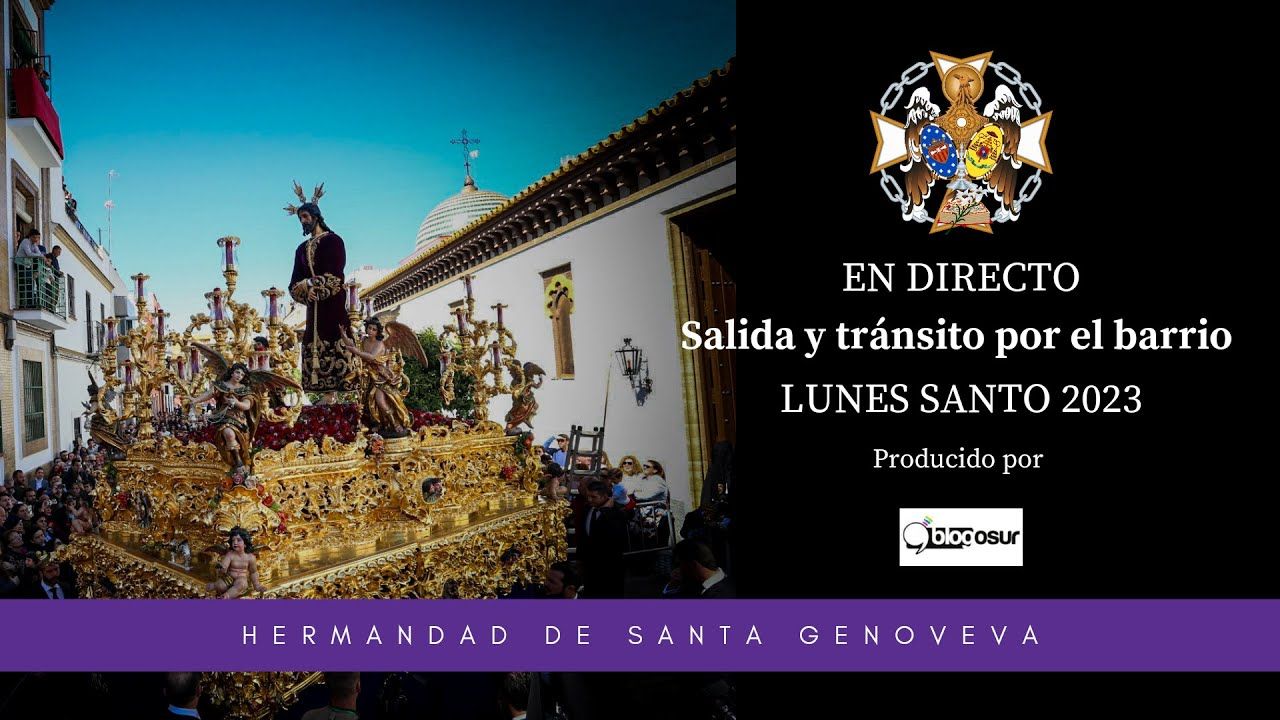 Lunes Santo 2023 - Salida y paso de la Hdad. de Santa Genoveva por El Tiro de Línea