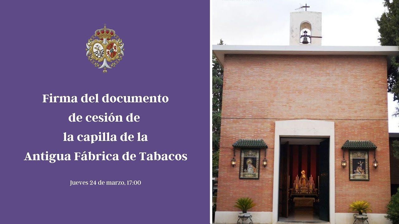 Firma del documento de cesión de la capilla de la Antigua Fábrica de Tabacos