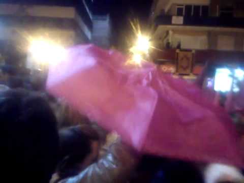 Pitada al pasar por Orfila la Vírgen de Regla de Los Panaderos
