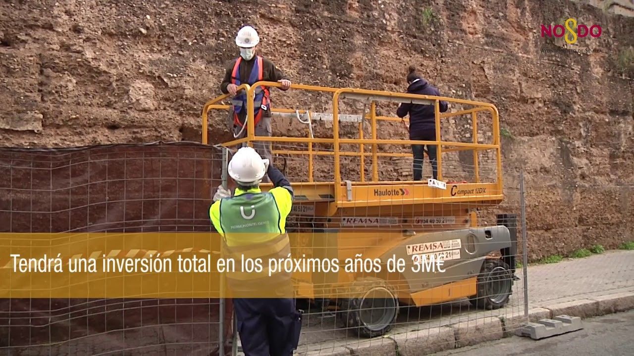 Visita a las obras de rehabilitación de la Muralla de la Macarena