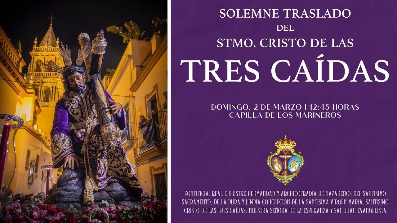 TRASLADO DEL STMO. CRISTO DE LAS TRES CAÍDAS. LLEGADA A LA CAPILLA DE LOS MARINEROS