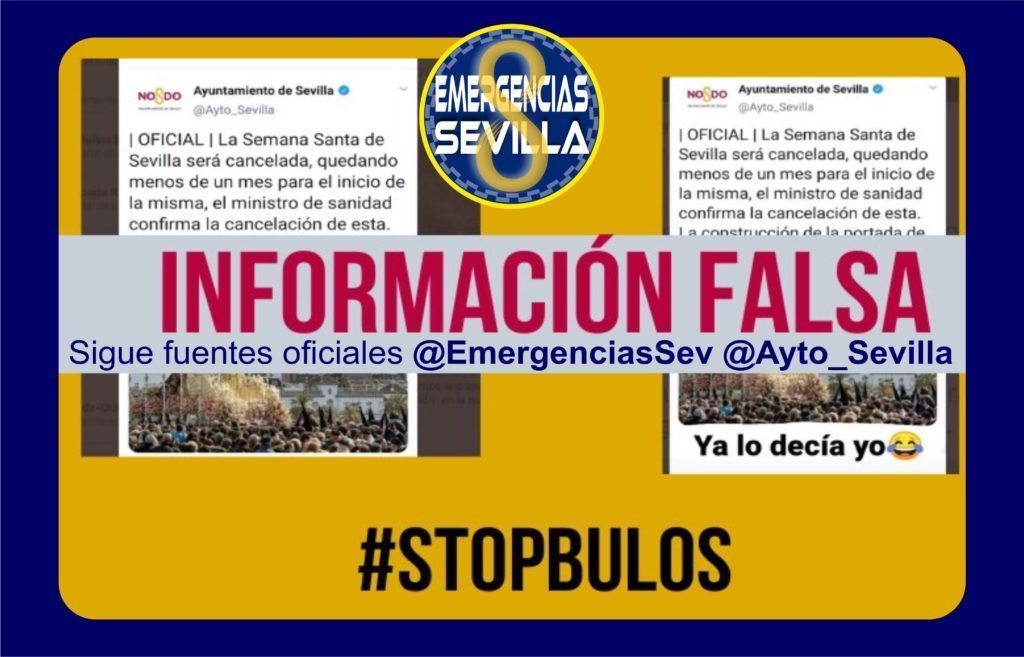 Imagen contra el bulo sobre la cancelación de la Semana Santa