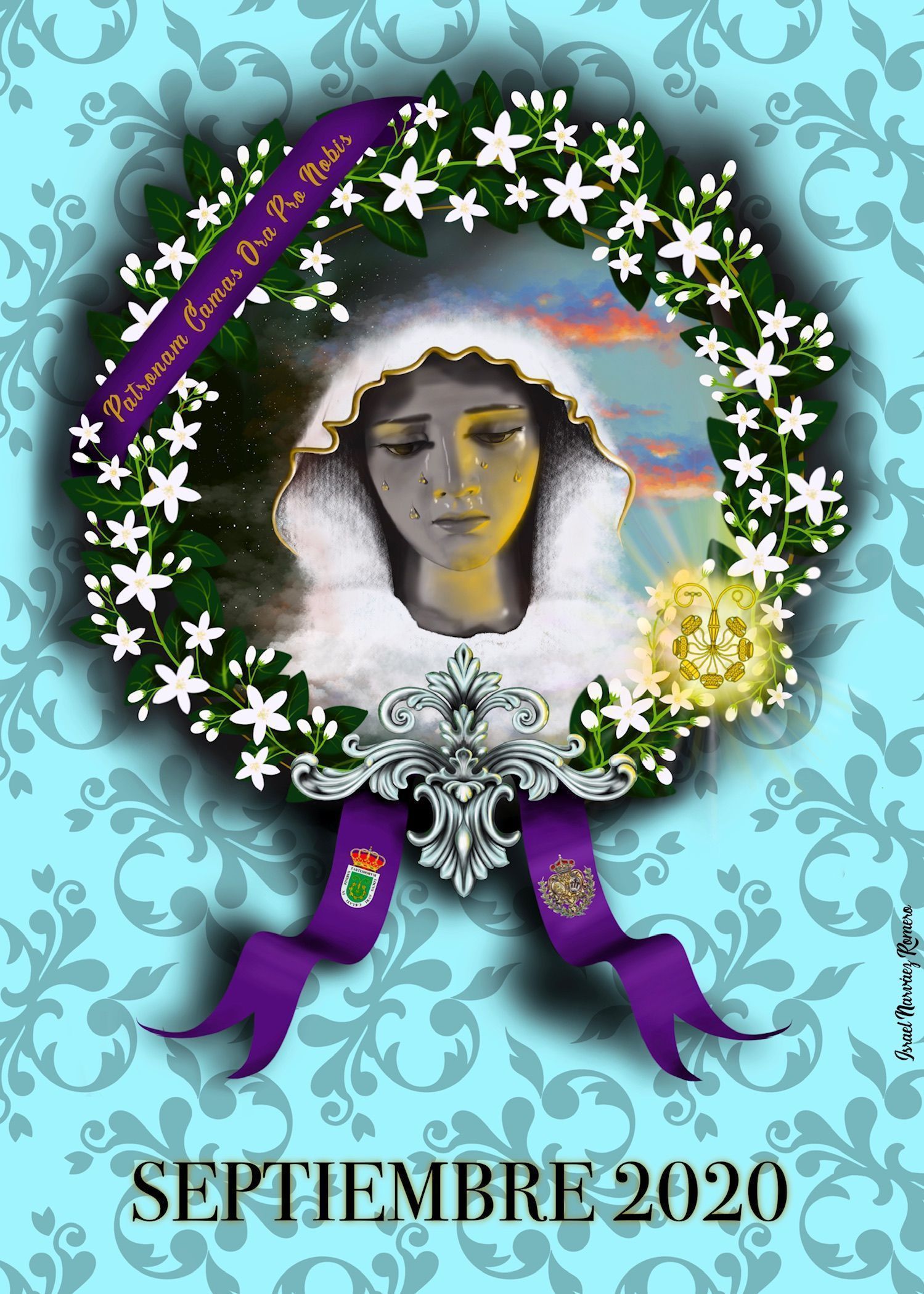 Cartel Cultos Gloria Camas - Septiembre 2020