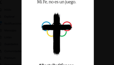 Parte del mensaje publicado por las Penas de Santiago sobre los JJ.OO.
