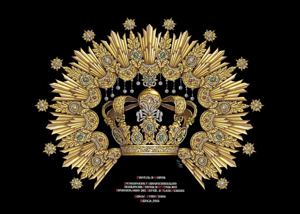 Diseño de la corona para la Esperanza de Málaga, por Curro Claros